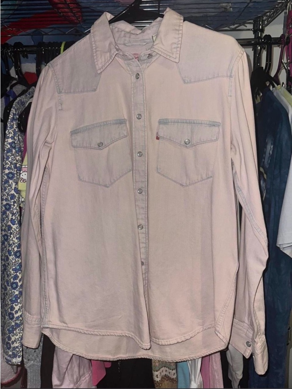 Levi's Light Pink Denim Button-Up Shirt